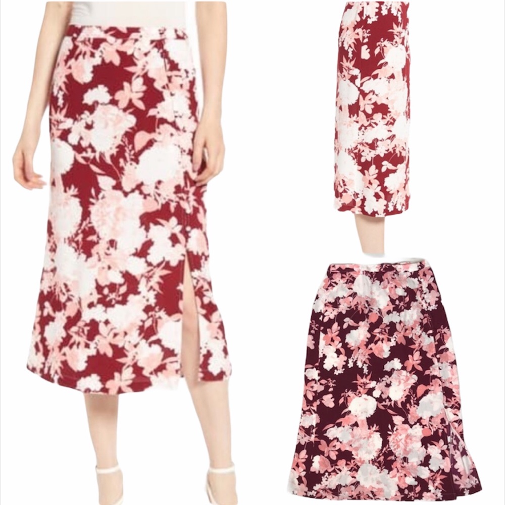 NWT CHELSEA 28 Side Button Midi Skirt